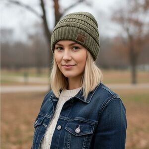 C.C. Thick Soft Cable Knit Beanie Hat